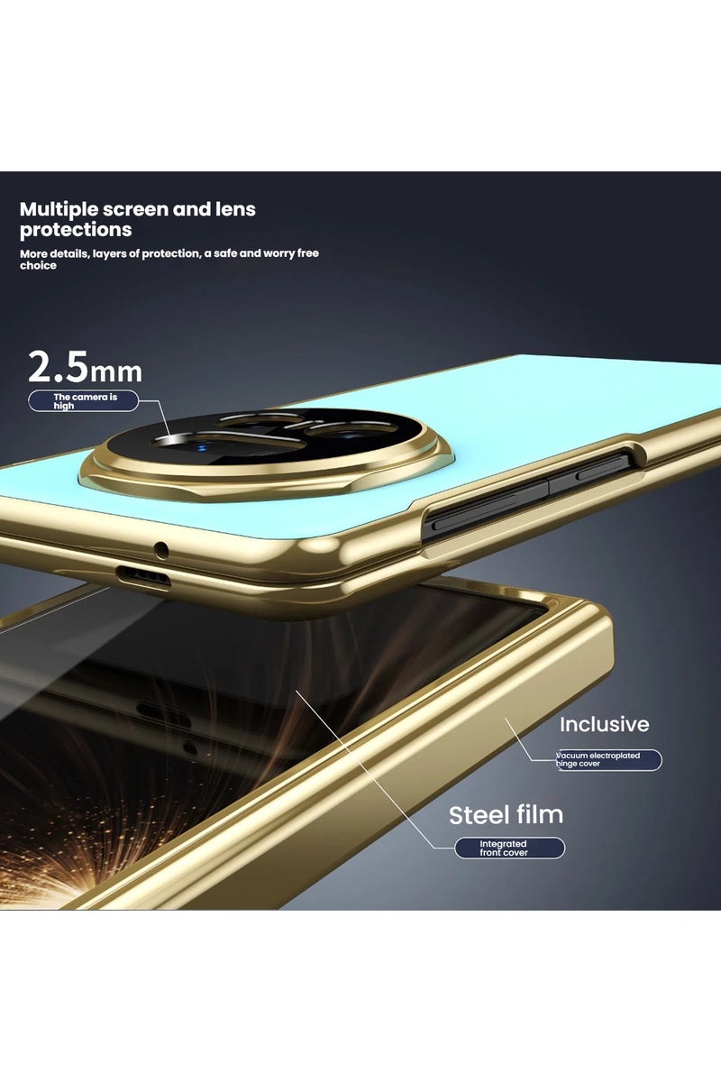 general Suitable for Honor Magic V5 electroplated matte phone case, hinge-enclosed foldable screen drop protection case, lightweight and durable outer shell. - Image 2