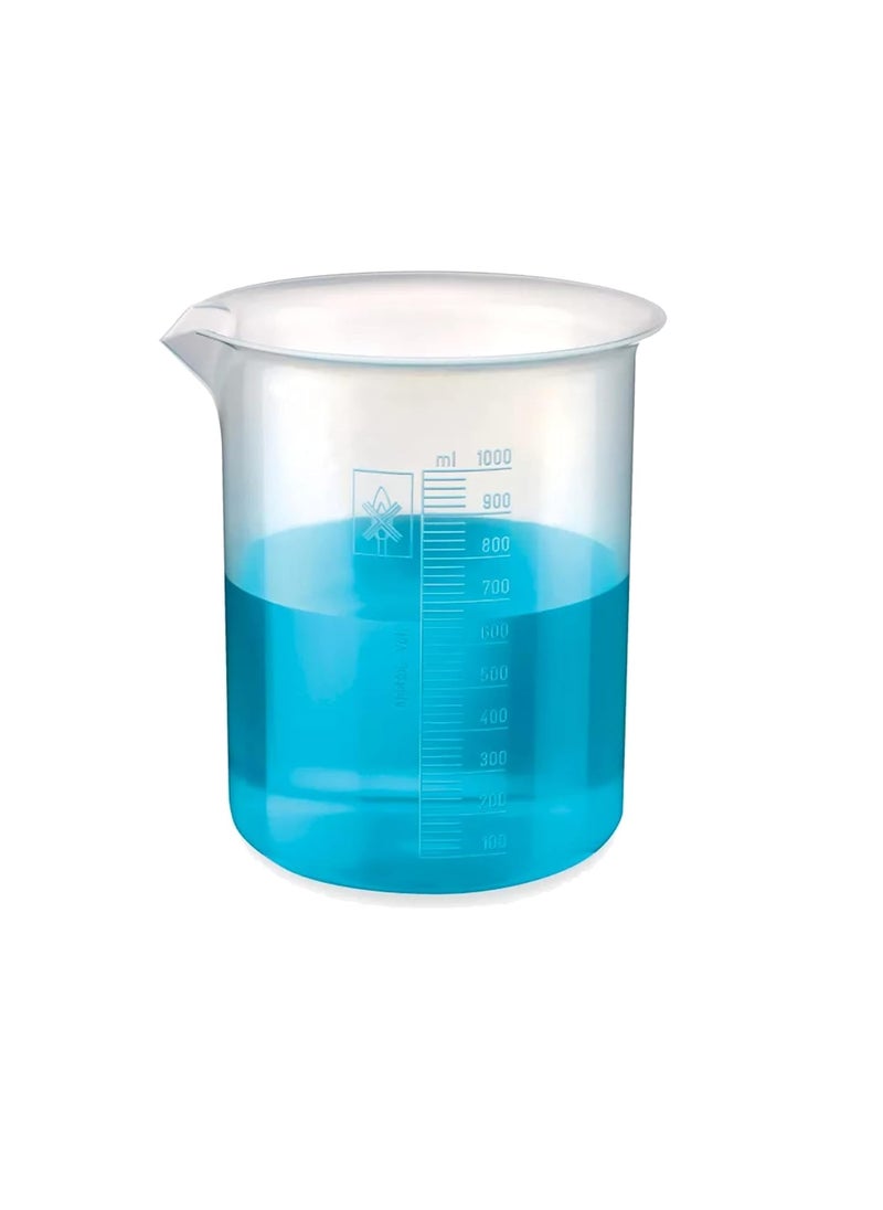 SBT INSTRUMENTS SBT Instruments Polypropylene Plastic Measuring Beaker Graduated 1000ml Pack of 12  - Image 1