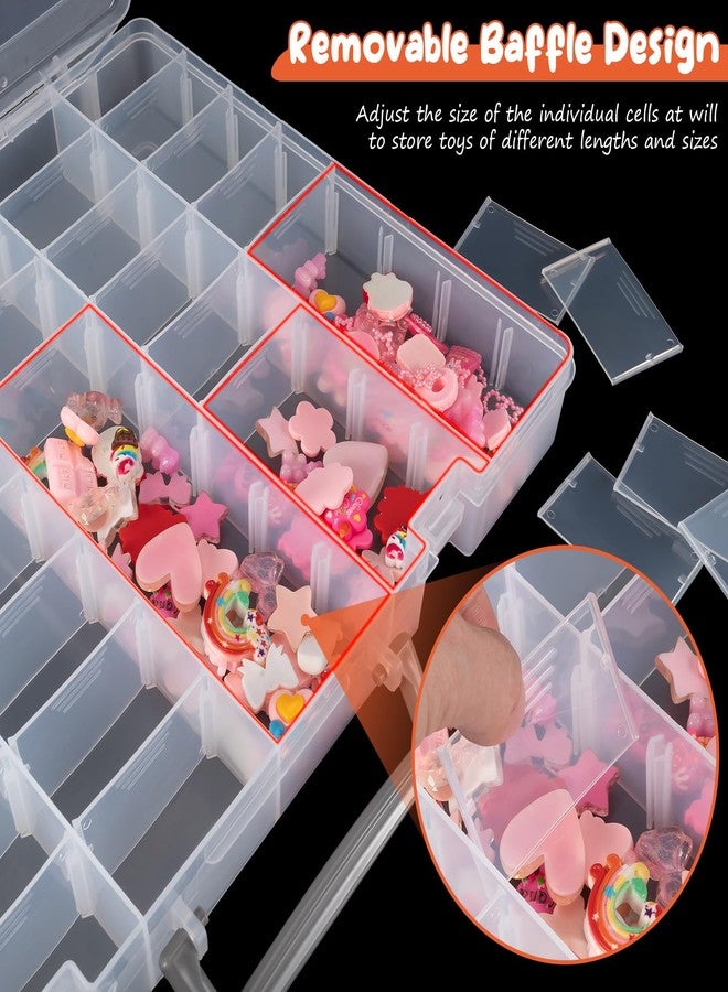 Udefineit 2 Pack Large 48 Grids Clear Plastic Organizer Boxes with Adjustable Dividers, Jewlery Storages Bead Organizers Rock Collection Boxes, Compartment Containers for Nail/Tackle/Screw/Arts/Craft - Image 3