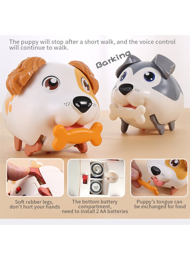 Kidsren's Cartoon Pet Dog Voice-activated Sensor Crawling Dog Artificial Electric Pet Toy Play House Gift Batch-Color:0252835 Spin Slide Music (voice Controlled Induction Dog) [window Box]  - Image 5