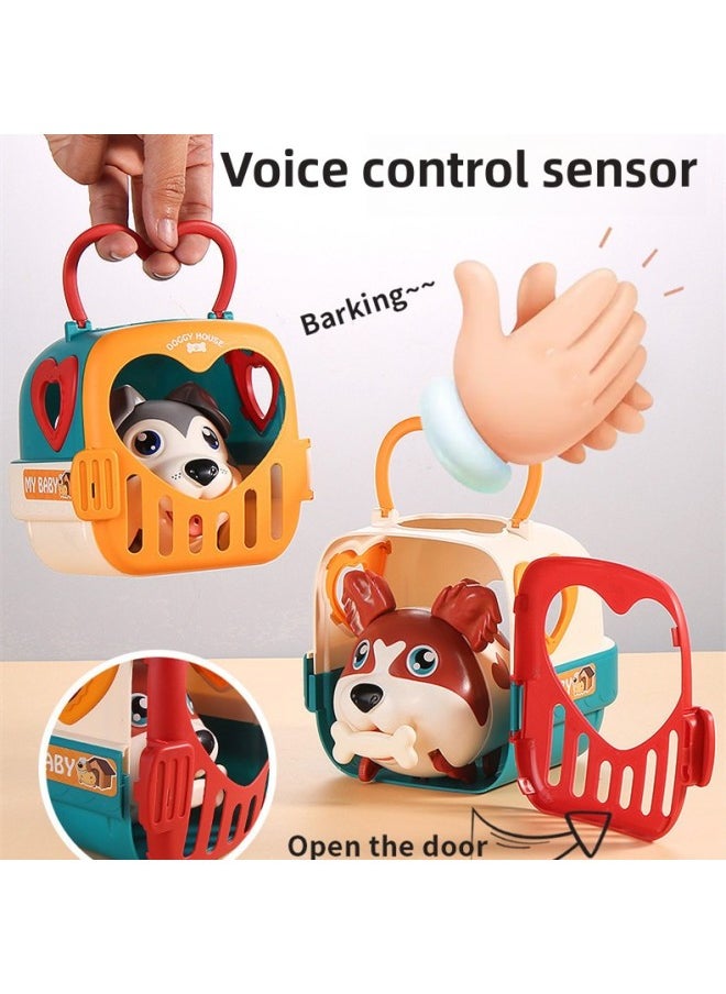 Kidsren's Cartoon Pet Dog Voice-activated Sensor Crawling Dog Artificial Electric Pet Toy Play House Gift Batch-Color:0252835 Spin Slide Music (voice Controlled Induction Dog) [window Box]  - Image 2