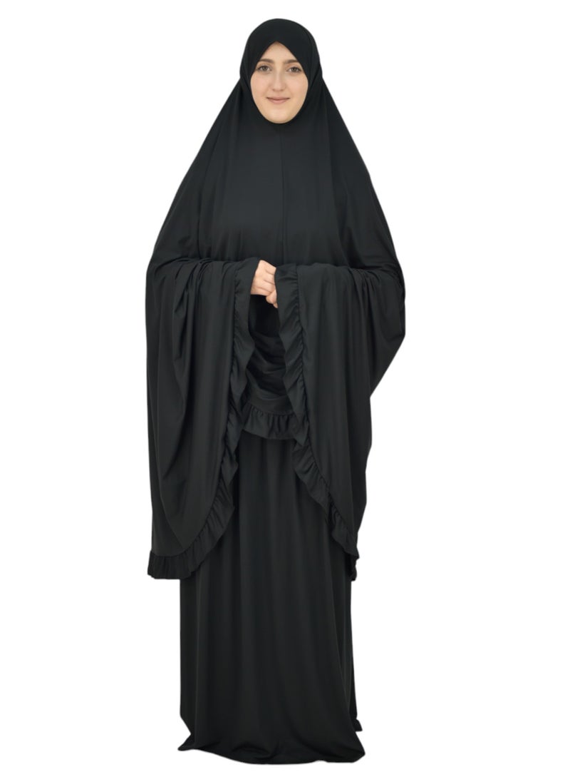 DAMAS COLLECTION - Two Piece Islamic prayer dress women the Long - Prayer Clothes for Women - Prayer Abaya For women - Jilbab 2 piece, Umrah essentials for women - Prayer set - Image 1