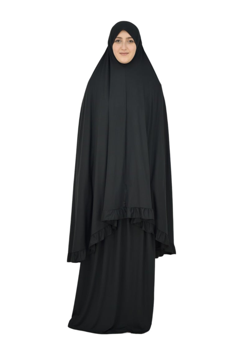 DAMAS COLLECTION - Two Piece Islamic prayer dress women the Long - Prayer Clothes for Women - Prayer Abaya For women - Jilbab 2 piece, Umrah essentials for women - Prayer set - Image 1