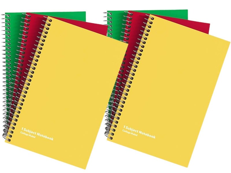 1InTheOffice 1-Subject Wirebound Notebook, College Ruled, 80 Sheets, Spiral Notebook 5x7, 7 3/4" x 5", 6/Pk (6) - Image 1