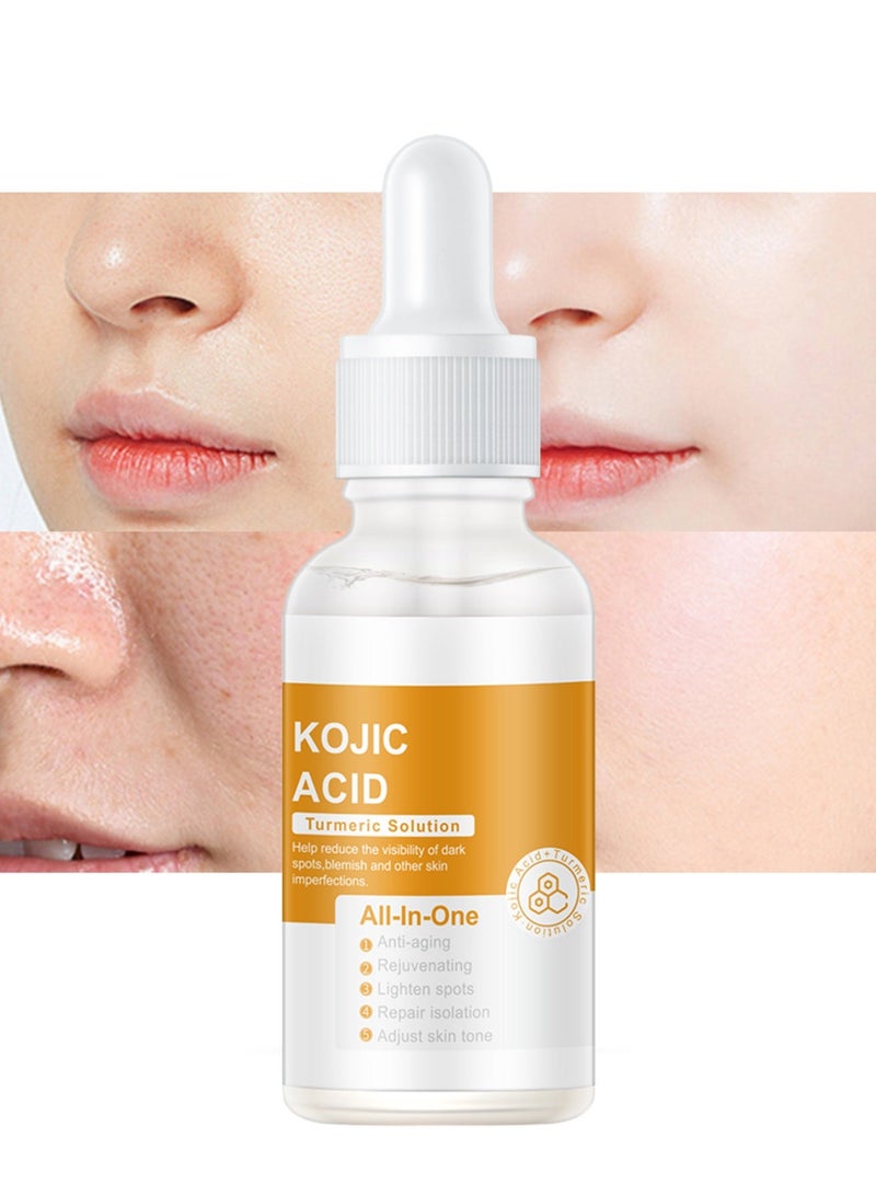 MOOYAM Kojic Acid Turmeric Solution- Reduca The Dark Spots Anti Aging Serum,Lighten Spots,Adjust Skin Tone 30ml - Image 1