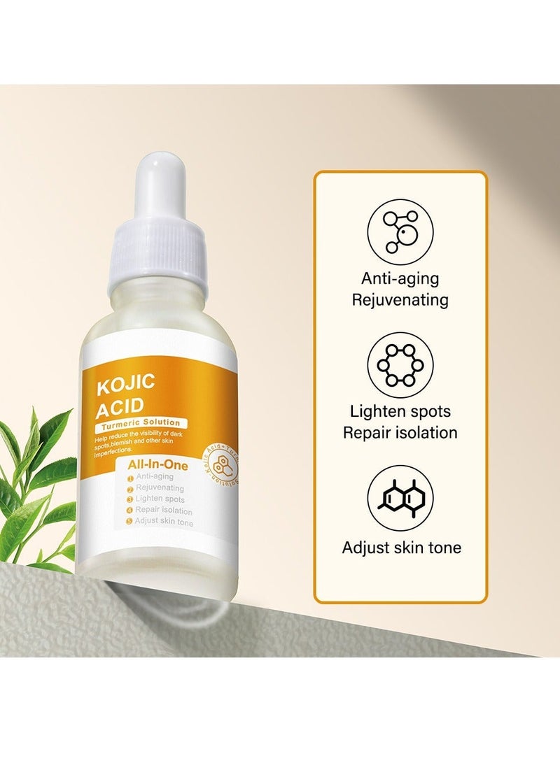 MOOYAM Kojic Acid Turmeric Solution- Reduca The Dark Spots Anti Aging Serum,Lighten Spots,Adjust Skin Tone 30ml - Image 5