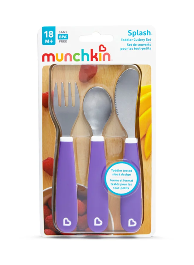 مونشكين Splash Fork Knife and Spoon  Pack of 1 Assorted Colors