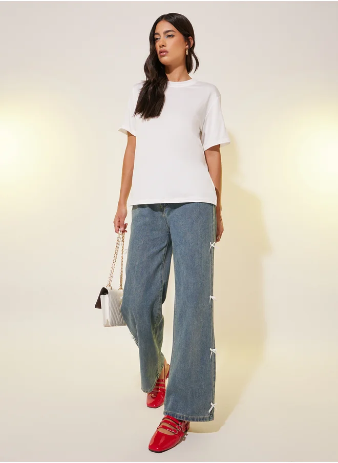 ستايلي Graphic Print Round Neck T-Shirt