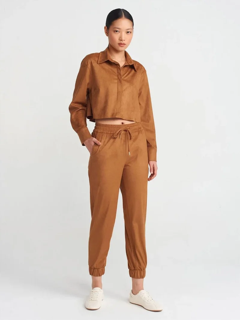 ديلفين DILVIN Faux Suede Jogger Pants