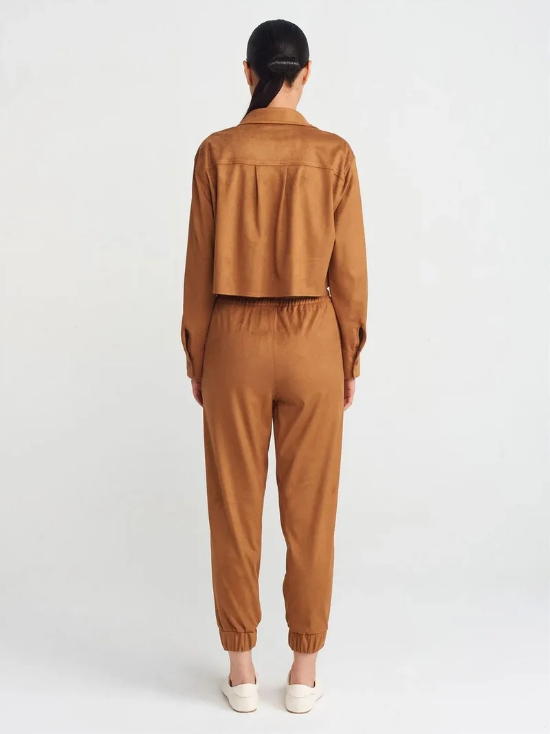 ديلفين DILVIN Faux Suede Jogger Pants