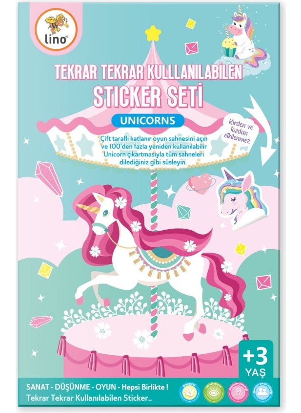 Bilmiş Çocuk Reusable Sticker Set Unicorns Book  - Image 4