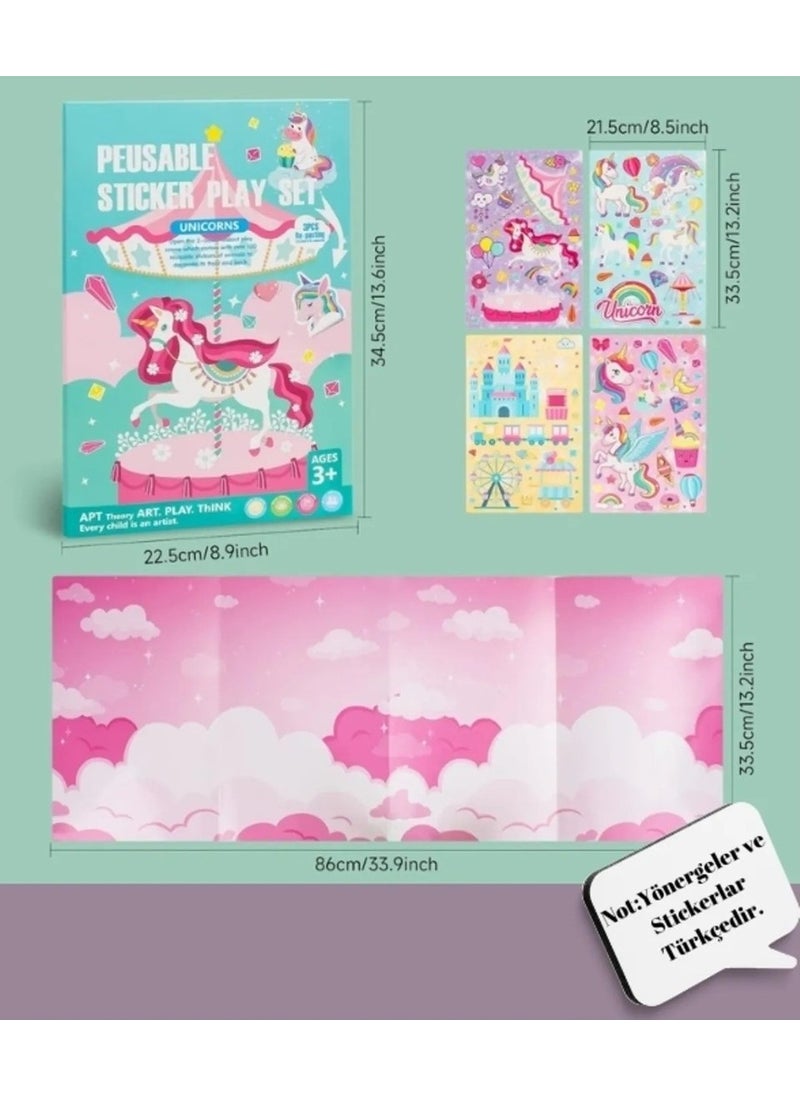 Bilmiş Çocuk Reusable Sticker Set Unicorns Book  - Image 1