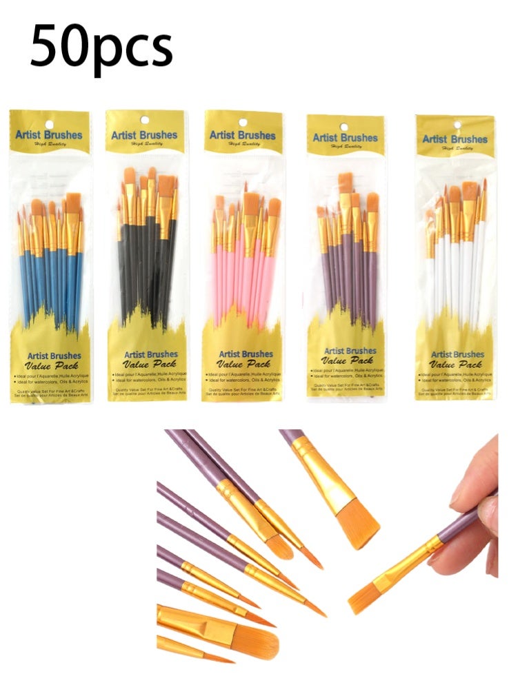 مجموعة فرش طلاء مكونة من 50 قطعة مناسبة للرسامين المحترفين والهواة - Image 1