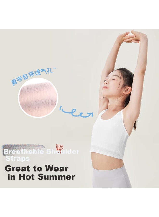 Long time companion Jiusuiban Children's Underwear, Girls' Spring And Summer Mesh Thin Bra, Puberty Training Bra For Older Children 8-10 Years Old, Sports Mid-length Vest - Image 2