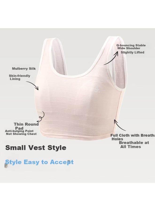 Long time companion Jiusuiban Children's Underwear, Girls' Spring And Summer Mesh Thin Bra, Puberty Training Bra For Older Children 8-10 Years Old, Sports Mid-length Vest - Image 3