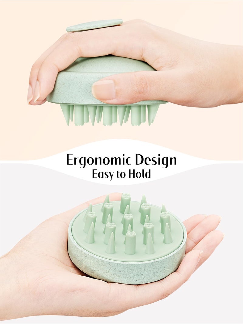 HEETA Hair Scalp Massager for Hair Growth, Shampoo Brush, Scalp Scrubber Exfoliator with Soft Silicone Bristles for Dandruff Removal to Relieve Stress, Wet Dry Use Updated Material, Green - Image 3