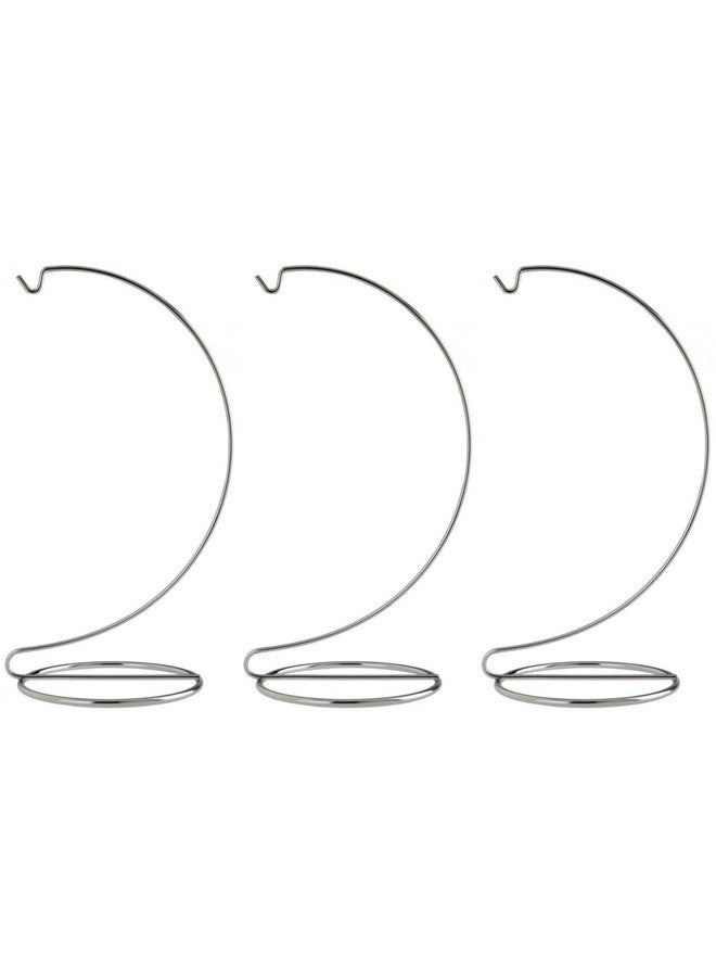 Creative Hobbies® 10 Inch Chrome Ornament Display Stands - Elegant Wire Hangers for Ornaments & Terrariums | Pack of 3 - Image 1