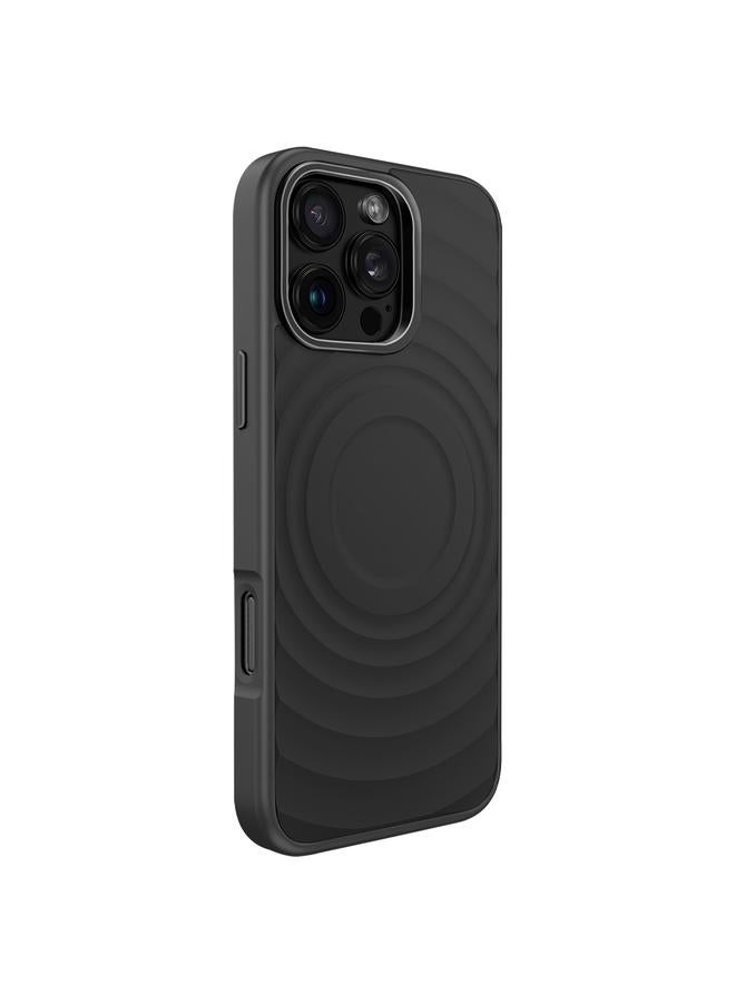 S-TOP Case For iPhone 16 Pro Max Wave Texture Liquid Silicone Titanium MagSafe Phone Case - Image 1