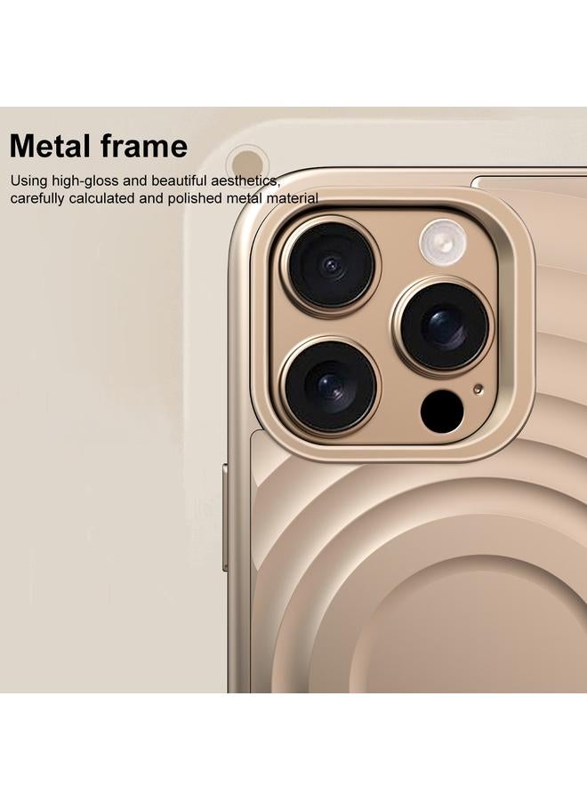 S-TOP Case For iPhone 16 Pro Max Wave Texture Liquid Silicone Titanium MagSafe Phone Case - Image 4