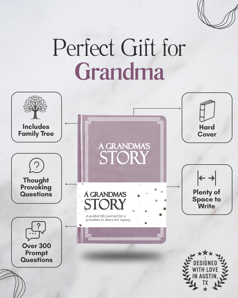 Coco & Lan Grandma's Life Story Journal (Hardcover): A Meaningful Keepsake for Grandma to Share Her Journey & Memories, Book Includes 250+ Prompt Questions, Sentimental Gift for Mother's Day, Birthday, Christmas - Image 2