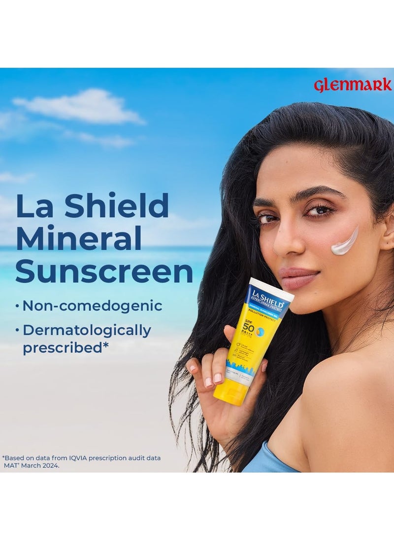 La Shield - La Shield Pollution Protect SPF 50 Mineral Sunscreen Gel | PA+++ | Lightweight & Oil free | Moisture boost formula | Water resistant| All Skin types |Dermatologist Tested | 50g - Image 1