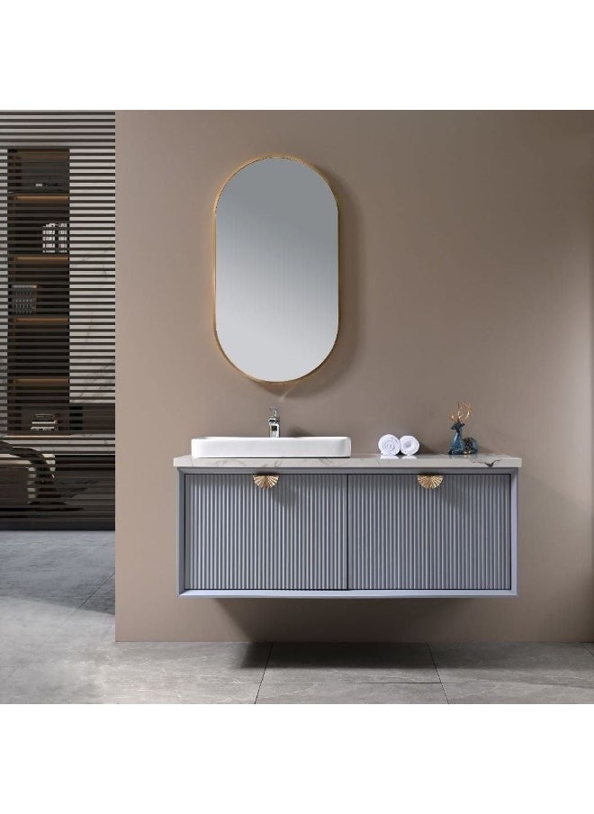 DANUBE HOME Milano Luxury And Modular Desti Vanity With Mirror Frame With Wash Basin And Large Storage Space 1200X490X480Mm 2 Pieces /Set  - Image 3