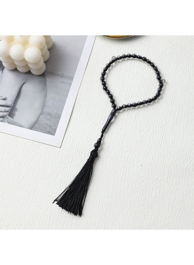NIBEMINENT 33 Muslim Prayer Beads Black Core/8mm 