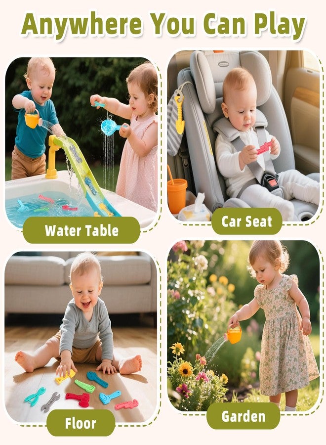 Fajiabao Tools Baby Bath Toys for Kids Ages 1-3 10PCS Toddler Bath Toys Mold Free Baby Gift for 6-12-18 Months Soft-Textured Sensory Teething Toys with Watering Can & Spoon in Bathtub Pool Watertable - Image 4