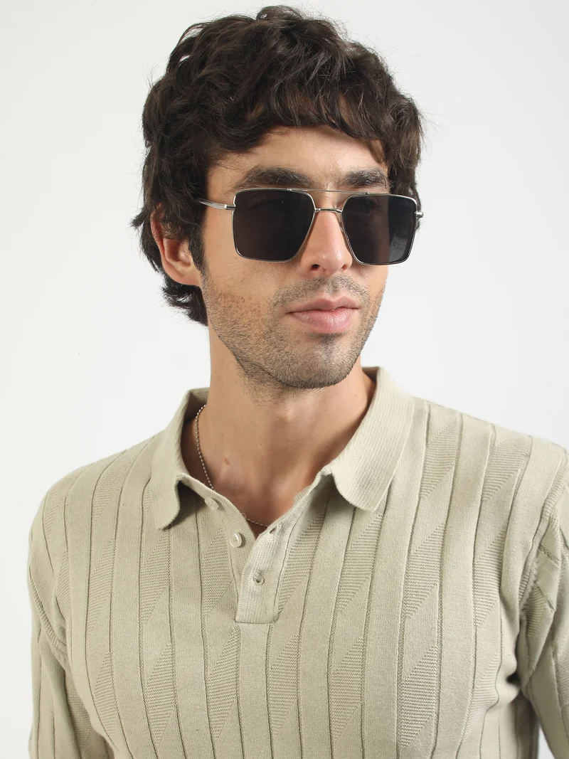 Maniac  Maniac Mens Textured Polo Neck Half Sleeve Biscuit Cotton Polo Tshirt for Men | Best Price UAE