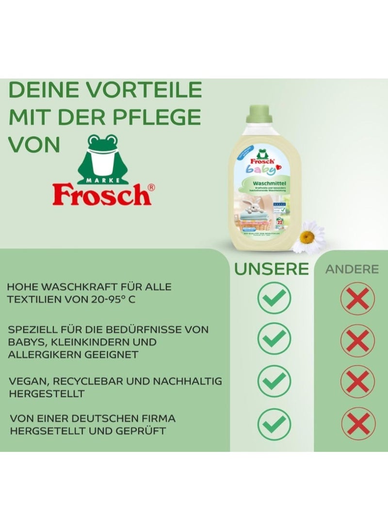 Frosch Baby Liquid Laundry Detergent 1.5L - Hypoallergenic, Chamomile Extract, Suitable for Sensitive Skin - Image 5