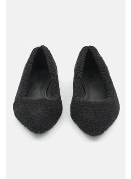DKNY Women Faux Shearling Ballet Flat, Black  - Image 3