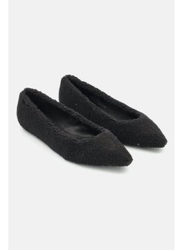 DKNY Women Faux Shearling Ballet Flat, Black  - Image 1