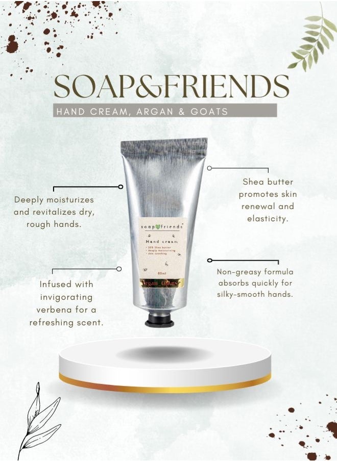 Soap&Friends Soap&Friends Argan & Goat Milk Hand Cream 80ml – Nourishing Shea Butter Moisturizer for Dry Hands – Natural, Organic & Cruelty-Free Skincare  - Image 3