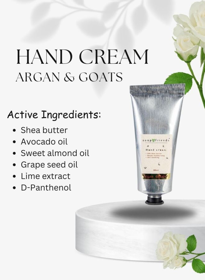 الصابون والأصدقاء كريم اليدين من Soap&Friends بزيت الأرغان وحليب الماعز 80 مل - مرطب مغذي بزبدة الشيا للأيدي الجافة - عناية طبيعية وعضوية وخالية من القسوة على الحيوانات - Image 4