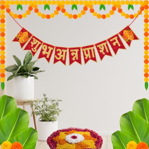 HK Balloons 1pcs Annaprashan decoration items Banner for annaprasana decoration backdrop Baby Rice Ceremony Decorations - Image 1
