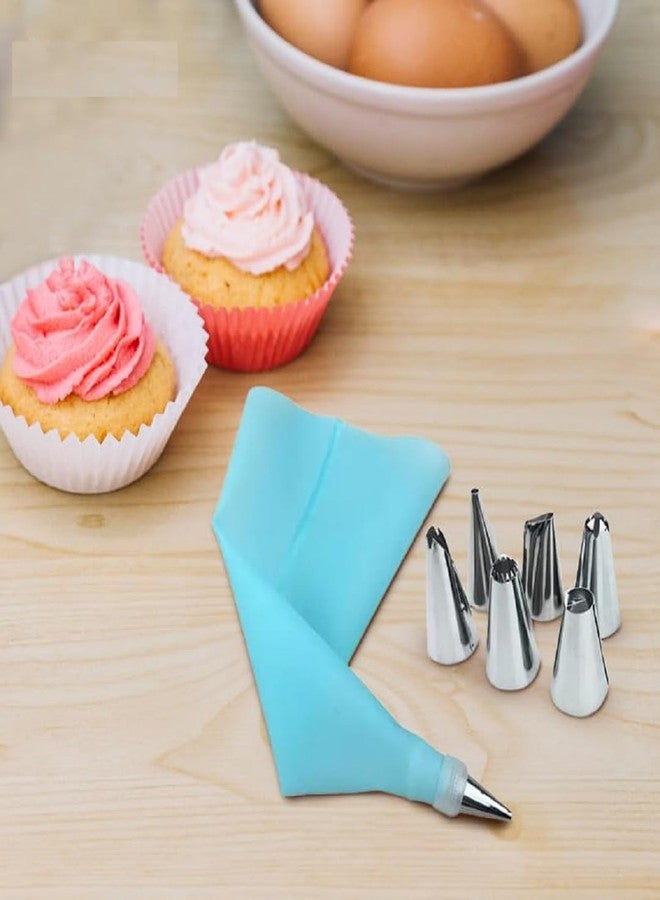 Sigaram Stainless Steel Nozzle Set with Piping Bag for Cakes, Cupcakes & Cookies K5119 - Image 4