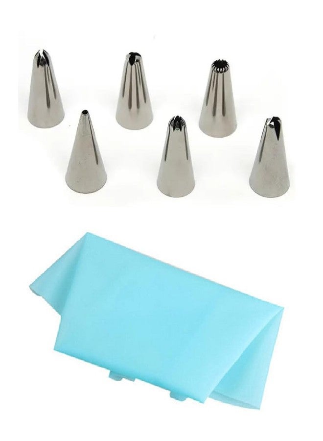 Sigaram Stainless Steel Nozzle Set with Piping Bag for Cakes, Cupcakes & Cookies K5119 - Image 5