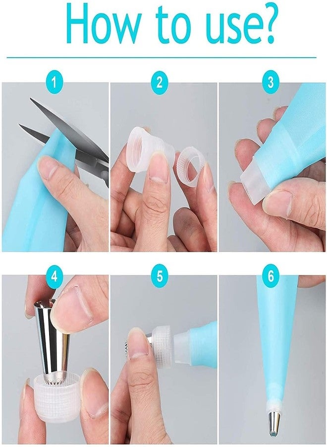 Sigaram Stainless Steel Nozzle Set with Piping Bag for Cakes, Cupcakes & Cookies K5119 - Image 2