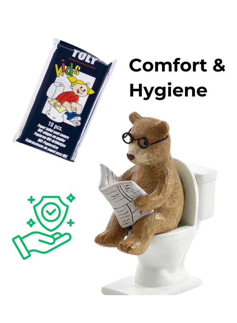 Toly Kids 50 - Toilet Seat Covers for Toddlers & Kids | Cute Cartoon Designs, Disposable & Eco-Friendly (50 Sheets, 5 Packs) | Ideal for Potty Training & Travel - Image 5