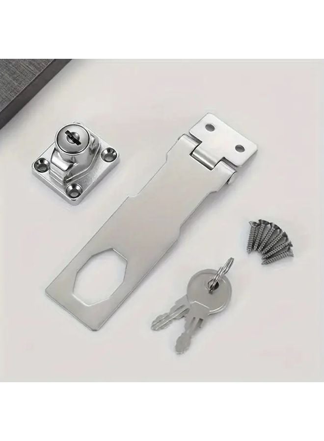 201 Stainless Steel Anti Theft Safety Lock Set With Key Silvery 1 Set - Image 1