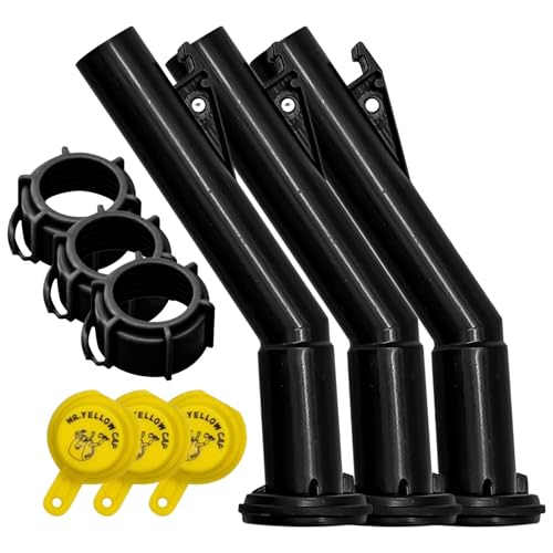 Mr. Yellow Cap Mr Yellow Cap Gas Can Spout Replacement For 𝐎𝐥𝐝 𝐒𝐭𝐲𝐥𝐞 𝐁𝐥𝐢𝐭𝐳 𝐂𝐚𝐧𝐬 𝐎𝐍𝐋𝐘 - EASY TO INSTALL Gas Cap Replacement, Gas Can Nozzle Kit For 5 Gallon Gas Can Lids & Diesel Fuel Can, 3-Pack - Image 1