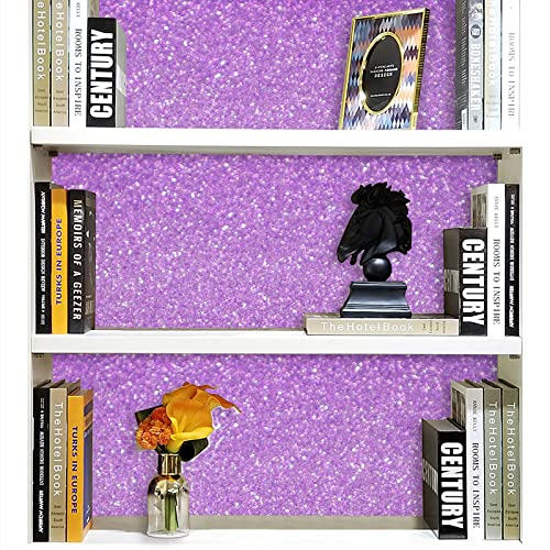 Kitico Glitter Purple Peel and Stick Wallpaper - Self Adhesive Decorative DIY Decoration 17.7"x118.1" - Image 3