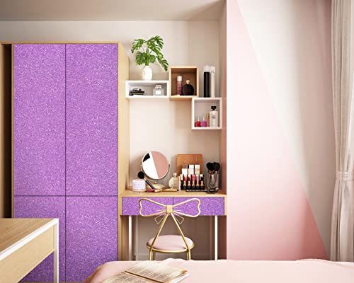 Kitico Glitter Purple Peel and Stick Wallpaper - Self Adhesive Decorative DIY Decoration 17.7"x118.1" - Image 4