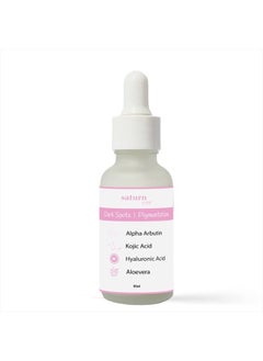 Face Serum For Pigmentation & Dark Spots Removal, Alpha Arbutin, Dark Spots & Tan Remover, Powered With Kojic Acid, Hyaluronic Acid & Aloe Vera | Chemical Free 30 Ml (Pack Of 1) White