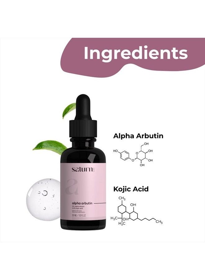 Saturn by GHC - Face Serum For Pigmentation & Dark Spots Removal, Alpha Arbutin, Dark Spots & Tan Remover, Powered With Kojic Acid, Hyaluronic Acid & Aloe Vera | Chemical Free 30 Ml (Pack Of 1) White - Image 1