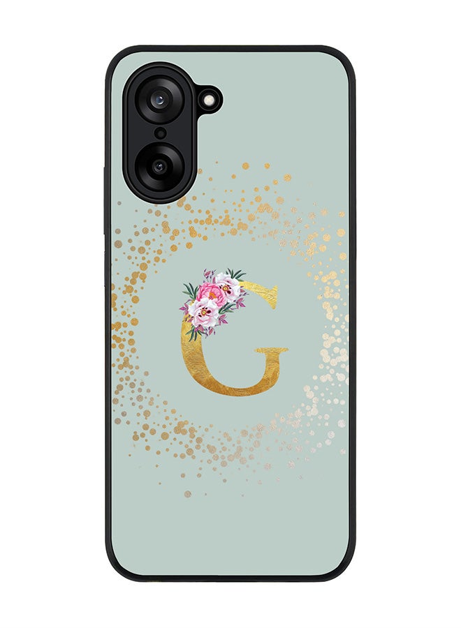 Stylizedd For OnePlus Nord CE5 / Ace 5 Racing Case,Slim fit Camera Protection, Shockproof Thin Phone cover  - Custom Monogram Floral - G  (Light Grey )