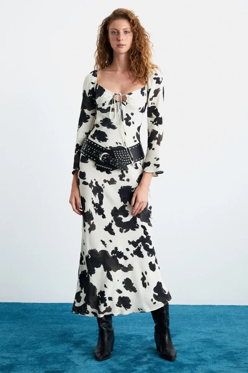 GRIMELANGE Meleni 100% Polyester Women's Patterned Dress