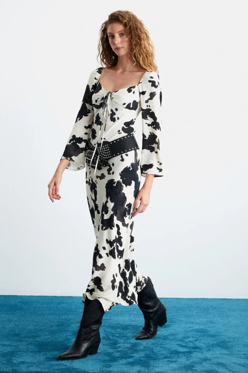 GRIMELANGE Meleni 100% Polyester Women's Patterned Dress