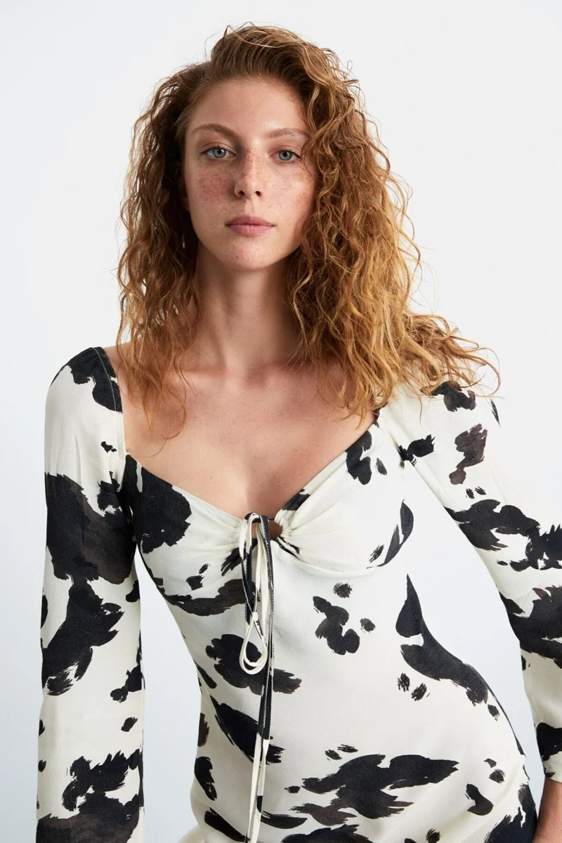 GRIMELANGE Meleni 100% Polyester Women's Patterned Dress