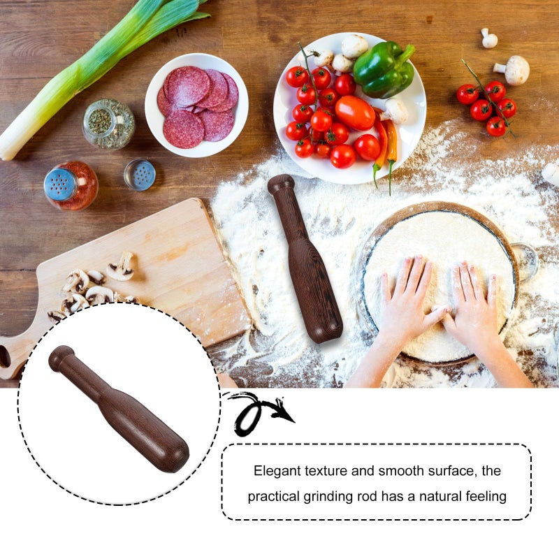 VANZACK Hardwood Garlic Grinding Rod 19.5cm Pestle Spice Masher Crushing Tool - Image 3